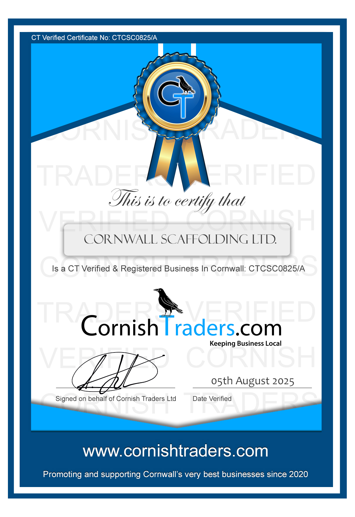 CT Verified Certificate